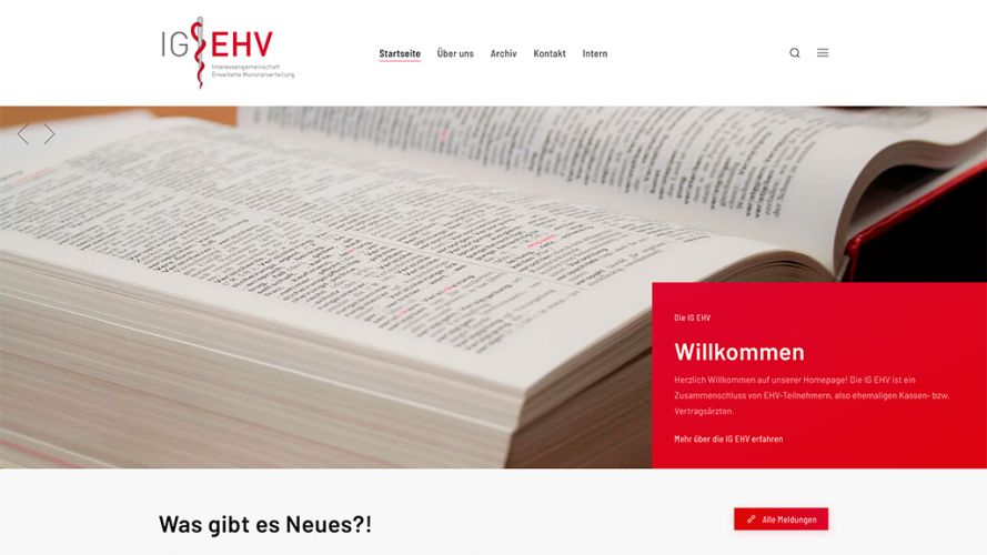 Redesign des IG EHV-Webeauftritts
