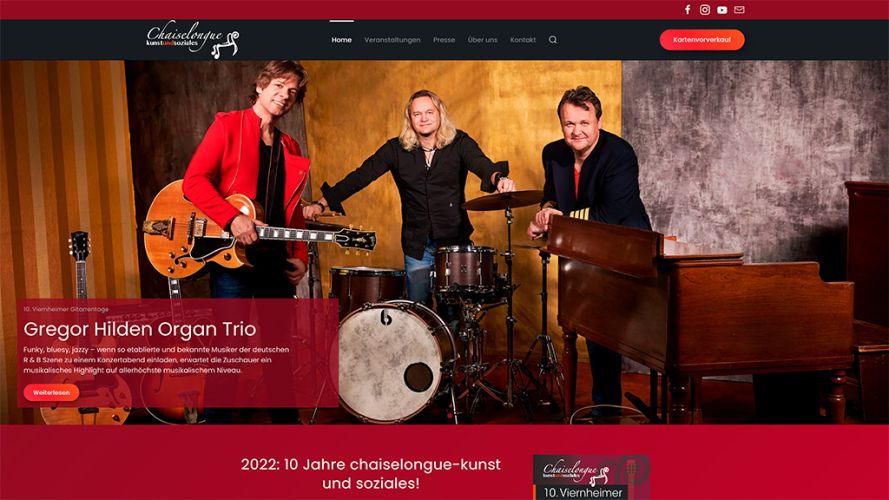 Neue Webseite für chaiselongue kunst und soziales in Viernheim