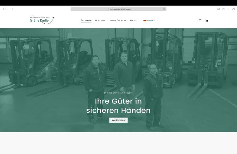 Luftfrachtlogistik aus einer Hand – neue Website für Grüne Radler Air Cargo Handling
