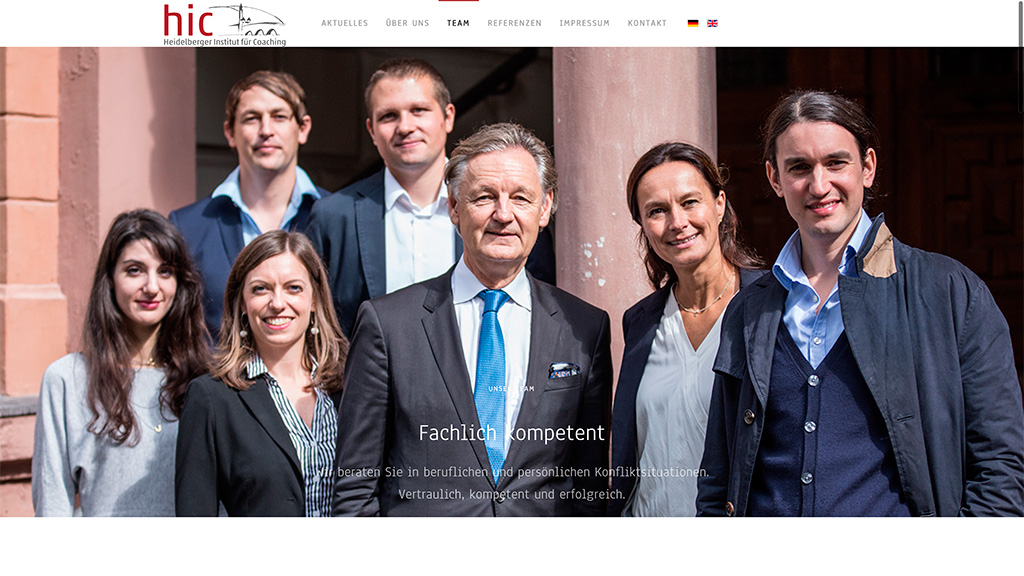 Webseite des Heidelberger Institut für Coaching (hic)