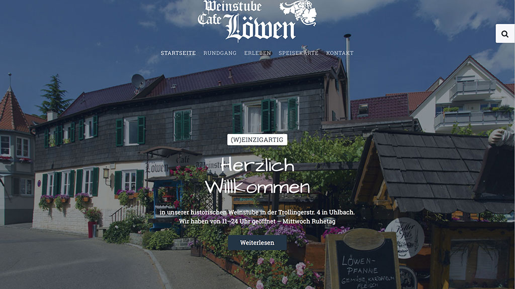 Typisch schwäbisch: neue Internetseite für die Weinstube Löwen