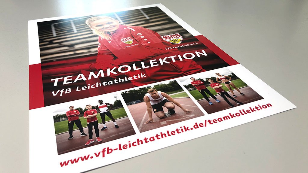 Teamkollektion-Prospekt für die VfB Leichtathletikabteilung